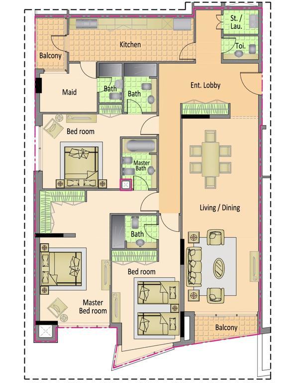 Nojoum Hotel Apartments Llc Dubai Exterior foto